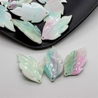 20pcslot new creative imitate shell leaves beads acetic acid connectors for diy earrings hairpin jewelry making accessories