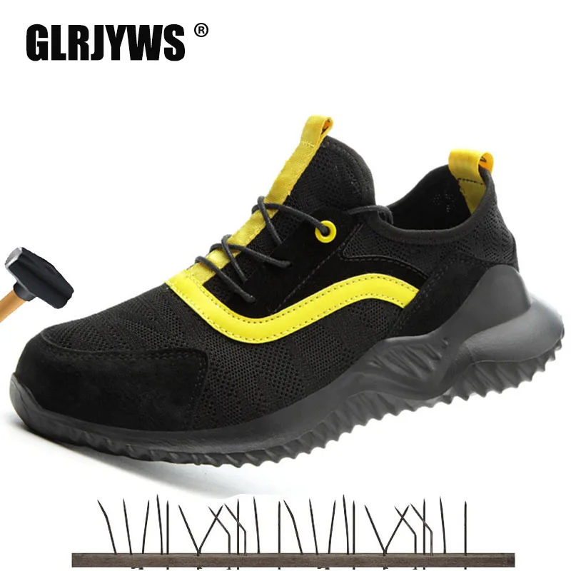 New Indestructible Men's Steel Toe Safety Boots Breathable Anti-smashing Puncture-Proof Work Shoes Welder Safety Boot Sneakers