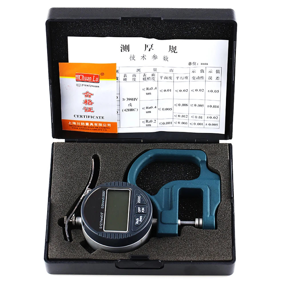 Electronic Micrometer Digital Thickness Meter Gauge 0.01mm Depth Tester for Paper Film Leather Thickness Measuring Tool
