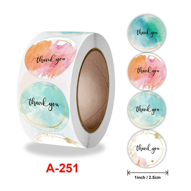 

100 Pcs Round Floral Thank You Sticker For Seal Labels Multi Color Labels Handmade Offer Stationery Sticker