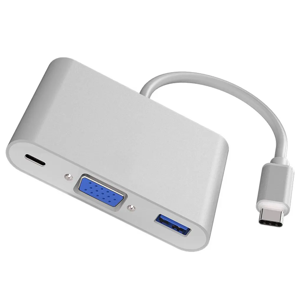 Тип C адаптер 3 в 1 Thunderbolt 0 концентратор USB type к HDMI VGA 5 мм разъем с Мощность