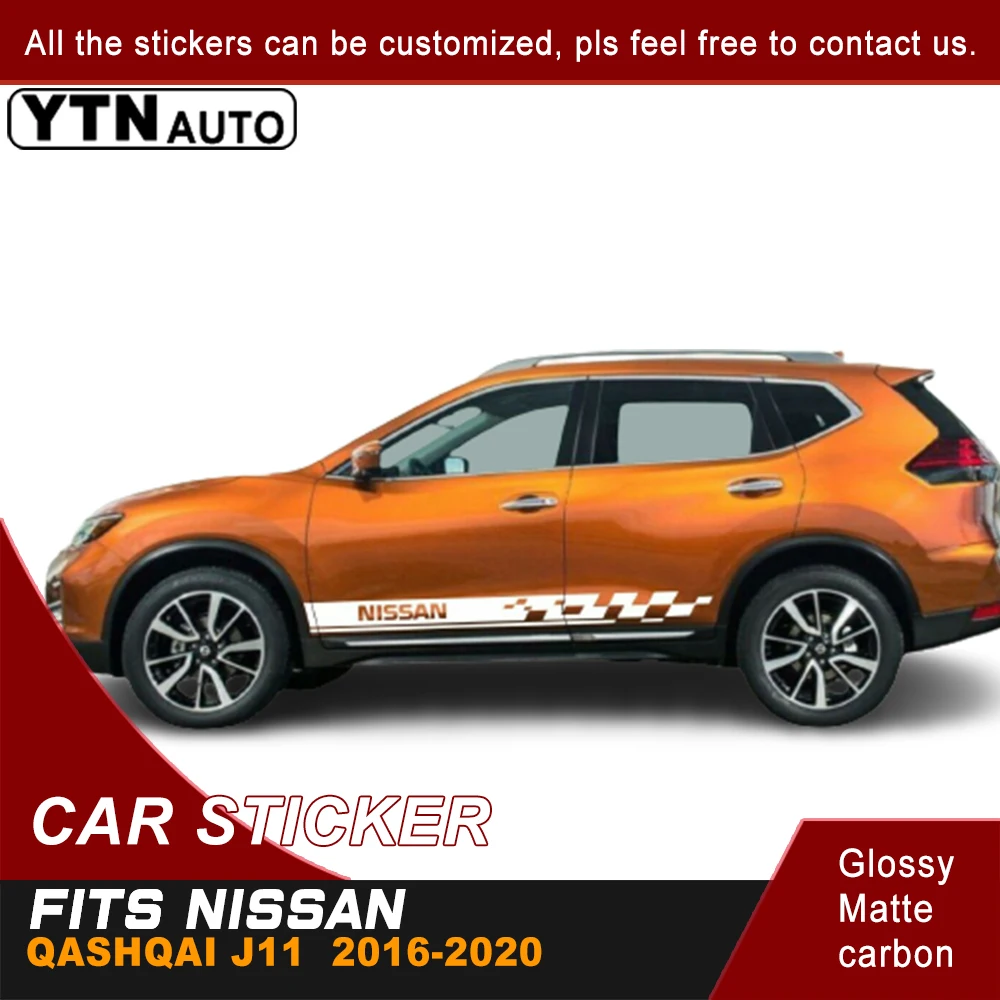

Car Stickers For Nissan Qashqai J11 2016 2017 2018 2019 2020 Car Decals Side Body Stripe Racing Sport Graphics Vinyl