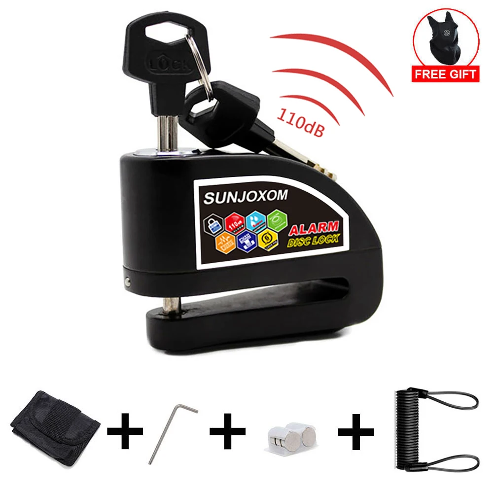 

Велосипедный замок с защитой от кражи, водонепроницаемый замок с дисковыми тормозами для езды на велосипеде, горном велосипеде, с сигнализа...