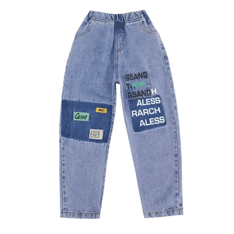 

2021 Fashion Jean Spring Summer Boy Trousers Pants Capris Kids Children Clothing School Outdoor Casual JoggingSportFormal High