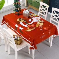 christmas decoration 2022 3d tablecloth santa claus pattern washable polyester cotton dustproof rectangular table cloth weddings