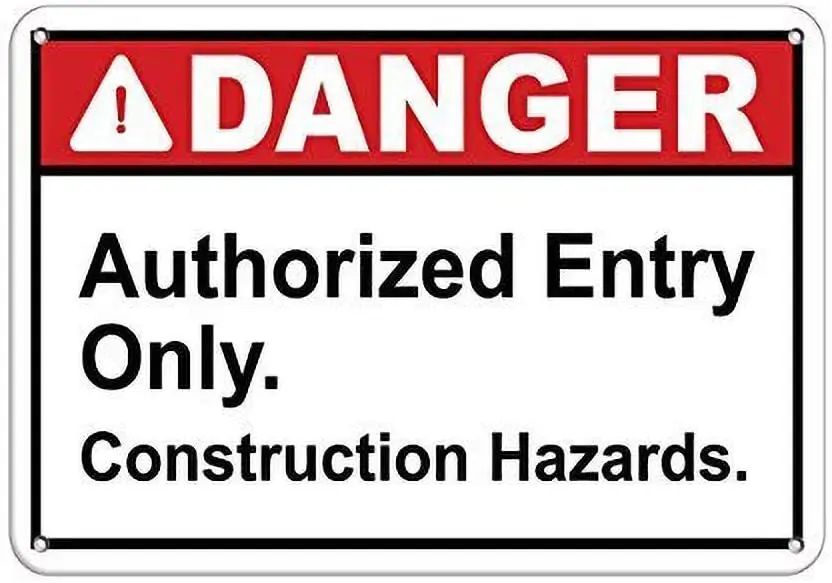 

Metal Tin Sign Wall Decor Man Cave Bar 12 x 8 Inches Danger Authorized Entry ONLY Tin Wall Signs Retro Iron Painting Hanging for