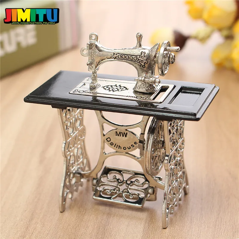 Миниатюрная игрушка, винтажная миниатюрная швейная машина, мебель, игрушки, подарки для 1/12, кукольный дом, Декор, Ретро стиль, детские игрушки, аксессуары