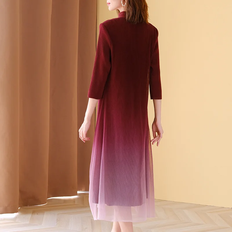 

Chinoiserie Retro Printed Dress Fall 2020 New Loose Large Middle Aged Mom's Improved Cheongsam Dress