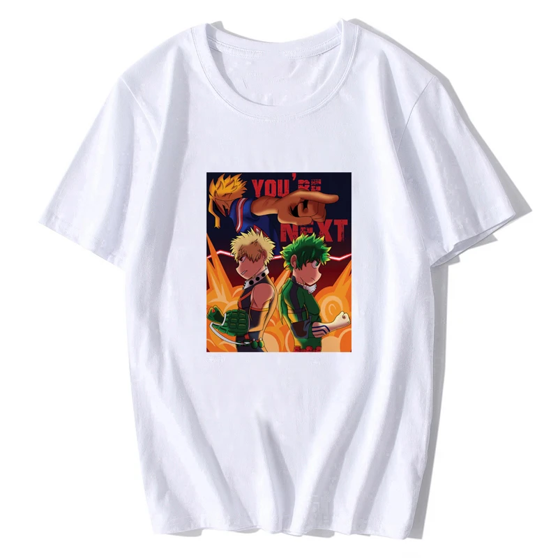 Летняя модная футболка с надписью My Hero academic deku Bakugou забавная Женская одежда