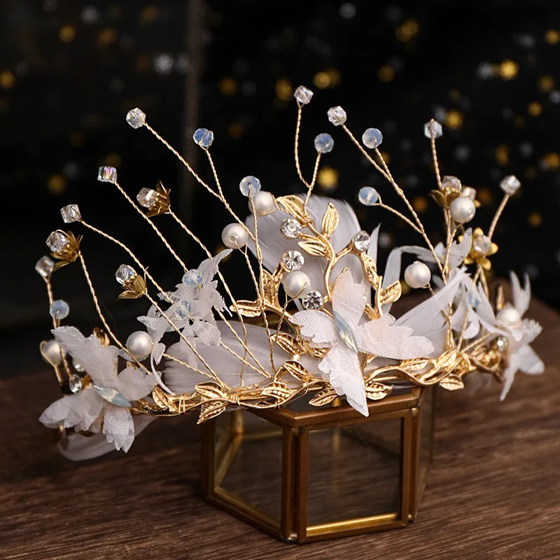 Handmade Crystal High Flower Tree Tiaras And Crowns Wedding Headband Headpiece Bridal Hair Piece Prom Pageant Accessories Gifts |