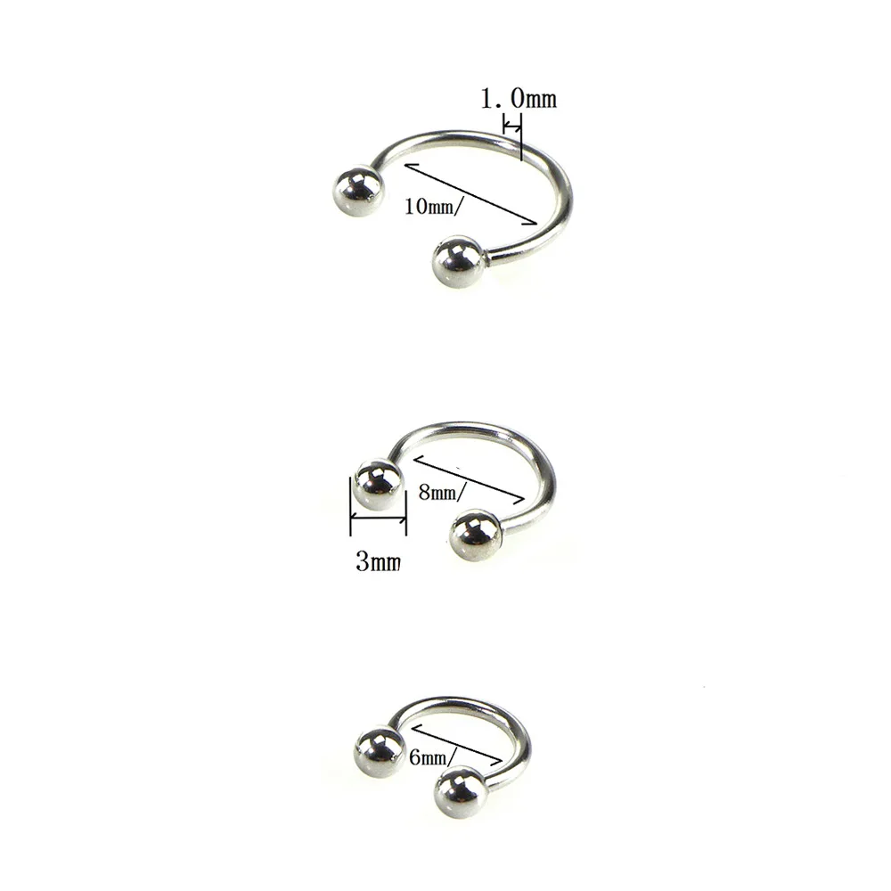 

2Pieces Cone Spike Horseshoe Circular Septum Nose Ring Surgical Steel Nipple Hoops Nose Septum Eyebrow Ear Piercing Body Jewelry