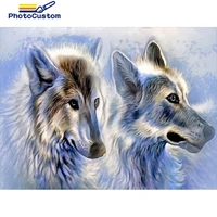 photocustom 5d diamond art painting kits wolf animals diy diamond mosaic embroidery hobby and needlework decorative paintings