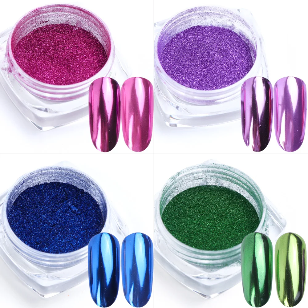 

Nail Mirror Glitter Powder Metallic Color Nail Art Gel Polishing Chrome Flakes Pigment Dust Decorations Manicure