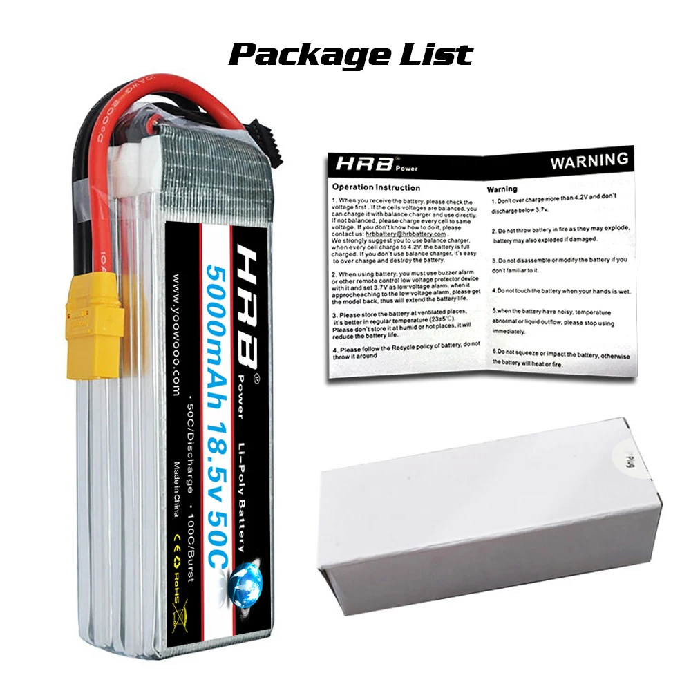

HRB 2S 3S 4S lipo battaery 2200mah 3300mah 5000mah 6000mah Drone Car Battery with XT60 Dean plug for Arrma Losi Truck Drone Boat