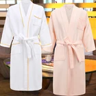 Кимоно длинное для отелей, 100% хлопок, вафельный банный халат для женщин, большие размеры, летняя одежда для сна