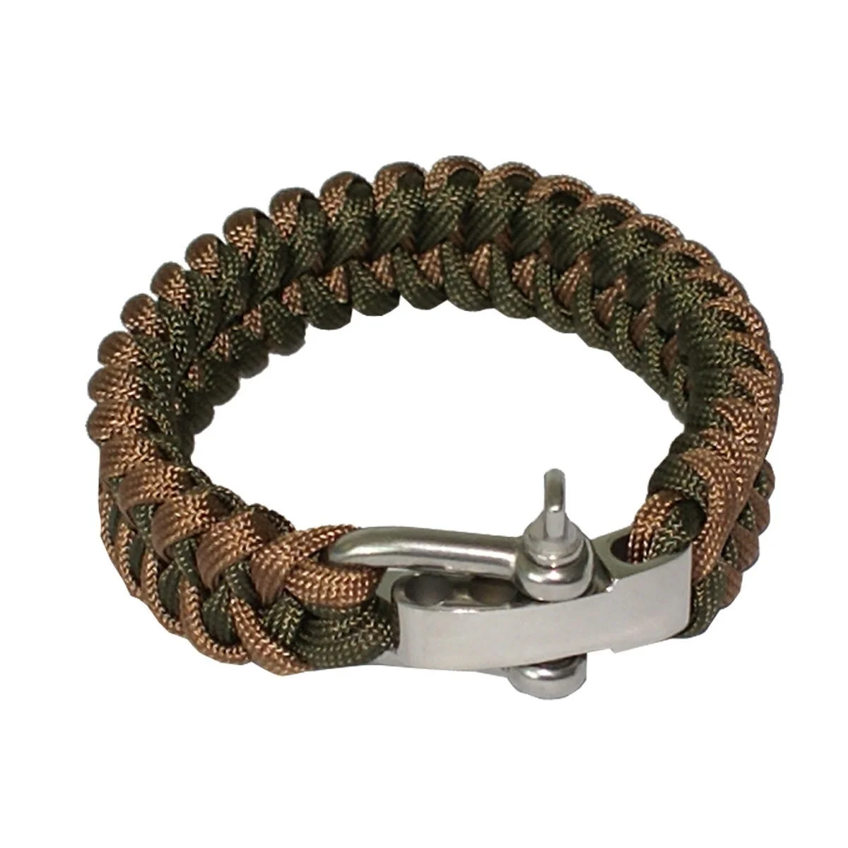 Army Green Khaki Yougle выживания Регулируемый 550 Паракорд Браслет парашютный шнур запястье с нержавеющей стали лук Скоба пряжка - Цвет: Army Green Khaki