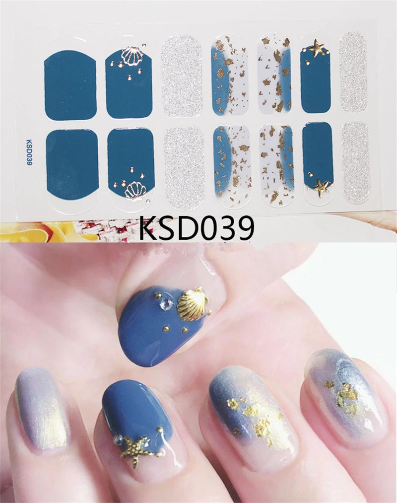 14 насадок/лист полное покрытие наклейки для ногтей лак полоски простые украшения