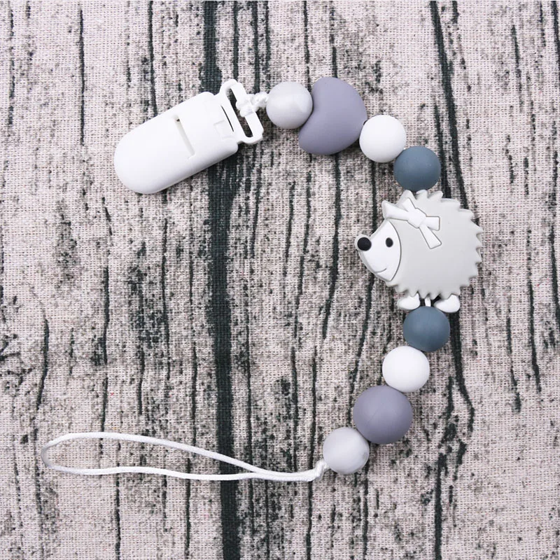 Чип и Дейл милый ежик силиконовые бусины цепь детские соски клипсы цепи для