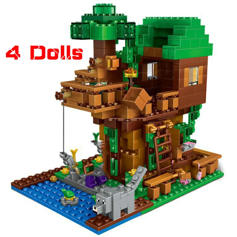 The Tree House Small Building Blocks Sets With Steve Action...