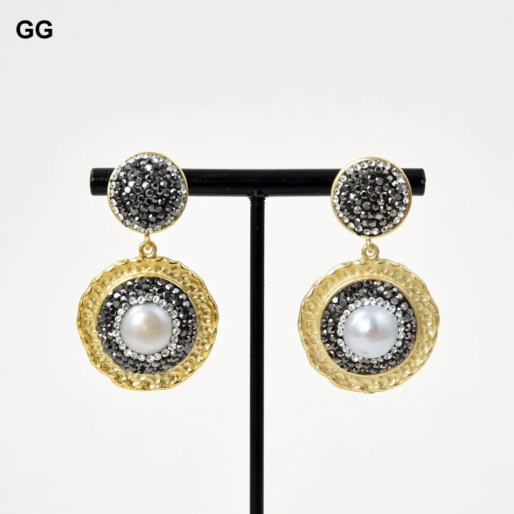 Ювелирные изделия GuaiGuai 1 6 дюйма позолоченные серьги с натуральным белым жемчугом