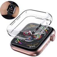 soft silicone bumper for apple watch 7 se 6 5 4 40 45mm fashion transparent tpu protective cover for watch series 23 38mm 42mm