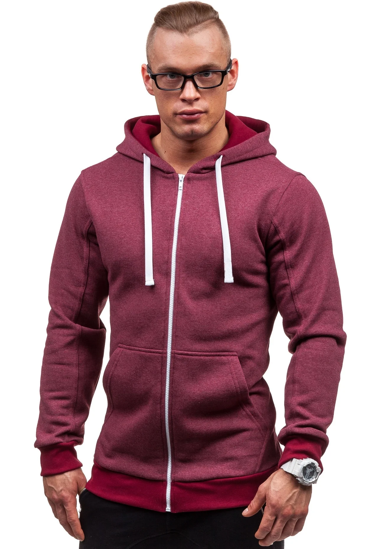 

ZOGAA 2020 Men Full Zip Long Sleeved Hooded Sweatshirt Fashion Pure Color Autumn Winter All-match Clothes Coat Top Hot Sale