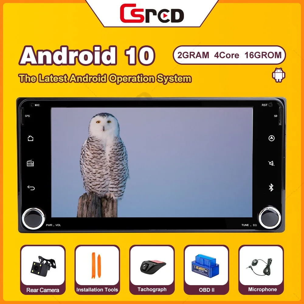 Автомобильный мультимедийный плеер Csred на Android 10 с GPS для Toyota RAV4 Cruiser Yaris Vios Altis Avensis