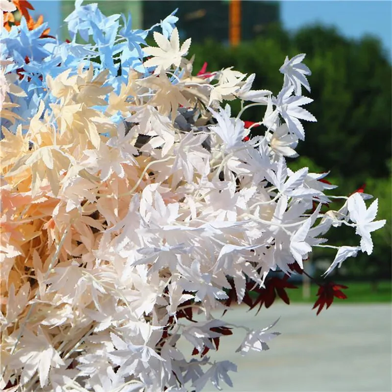 

20Pcs Fake Long Stem Maple (3 stmes/piece) 38.98" Length Simulation Maples for Wedding Home Decorative Artificial Plants