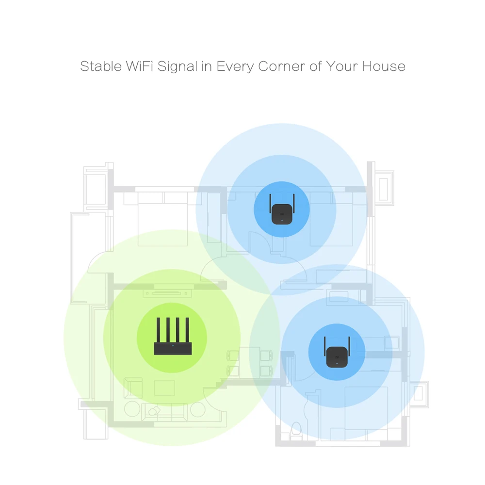 Xiaomi 300M WiFi Amplifier Pro 2.4G Wireless Repeater with 2*2 dBi Antenna Range Extender Signal Booster for Router | Электроника