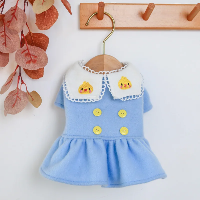 PETCIRCLE Dog Puppy Clothes Yellow Chicken Woolen Dress Fit Small Pet Cat All season Cute Costume Coat Skirt |