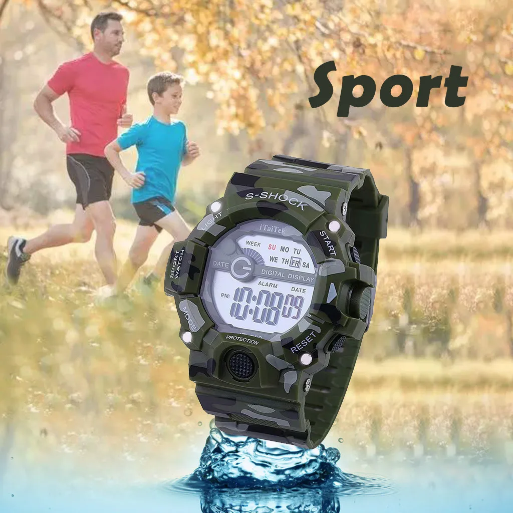 

LED Sports Watches Fashion Silicone Band 30M Waterproof Wristwatches Alarm Date Clock Deportivo Hombre Reloj Digital Montre