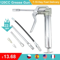 120cc grease gun tool hose grease machine set metal steel screw auto use one handed lubrication vehicle repair with oil tip mini