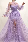 Женские вечерние платья с длинным рукавом, праздничное платье до пола с цветочным принтом и воротником-иллюзией, 2021