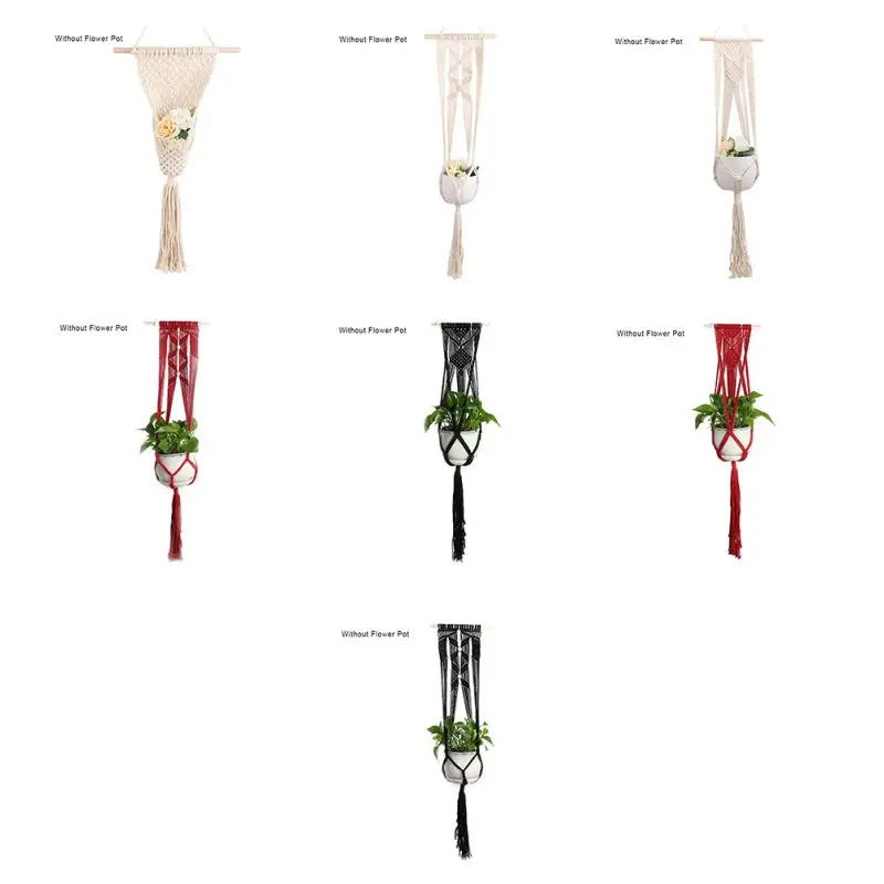 

Handmade Macrame Hanging Planter Plant Hanger Flower Pot Hanger Wall Decor Courtyard Garden Hanging Basket Wall Hanging Decor