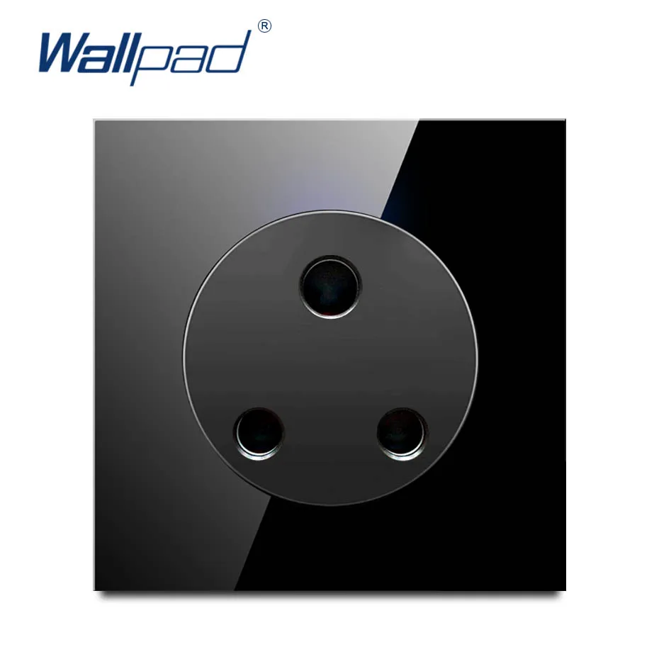 Wallpad New Arrival Crystal Glass Panel 15A UK 3 Pin Wall Power Socket Outlet Grounded With Child Protective Lock | Обустройство дома