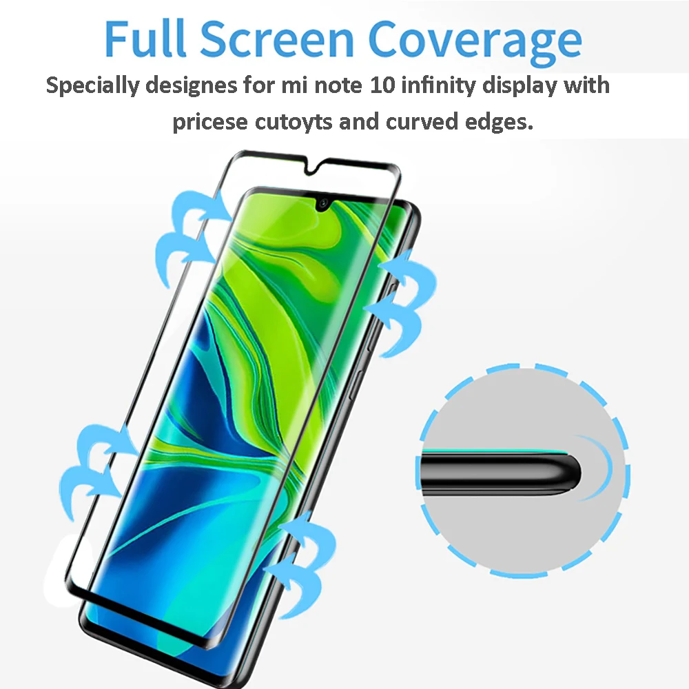 Xiomi YIYONG 3D полное покрытие стекло для Xiaomi Mi Note 10 закаленное стекло Защита экрана для Xiaomi Mi Note 10 Pro стекло экрана 10