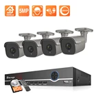 Система видеонаблюдения Techage, уличная водонепроницаемая IP-камера с датчиком обнаружения человека, 4 канала, 5 МП, POE, NVR, двусторонняя аудиосвязь