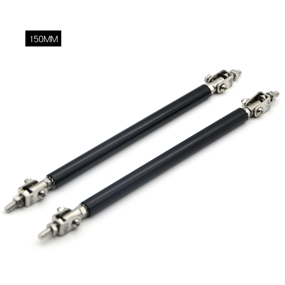 150mm Black DepoTuning Универсальная регулируемая 75 мм/100 мм/150 мм/200 мм 4 цвета гоночный передний бампер для губ разделительная штанга стойка галстук бар комплект для обслуживания - Цвет: 150mm Black
