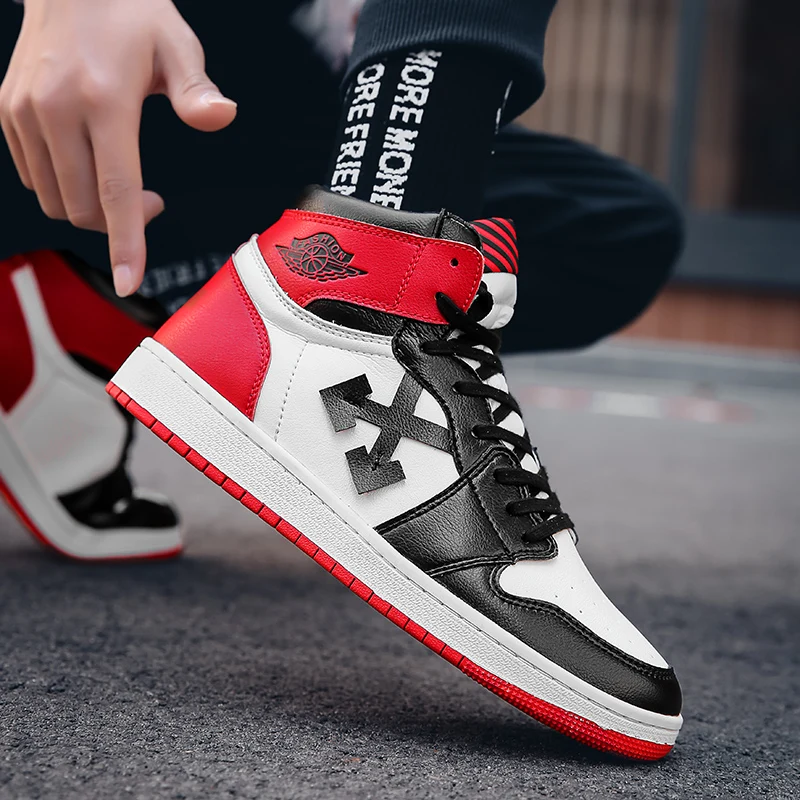 2019 мужские баскетбольные кроссовки AJ 1 цвета белый красный All-Star JD Forces спортивные