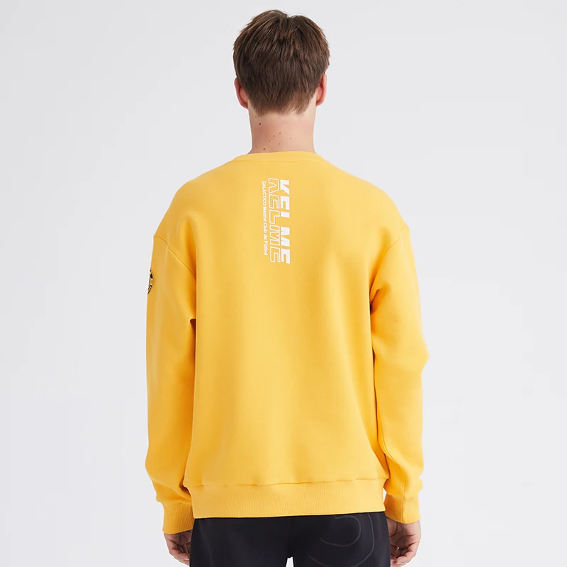 Мужская толстовка с круглым вырезом KELME модный спортивный костюм оранжевого и