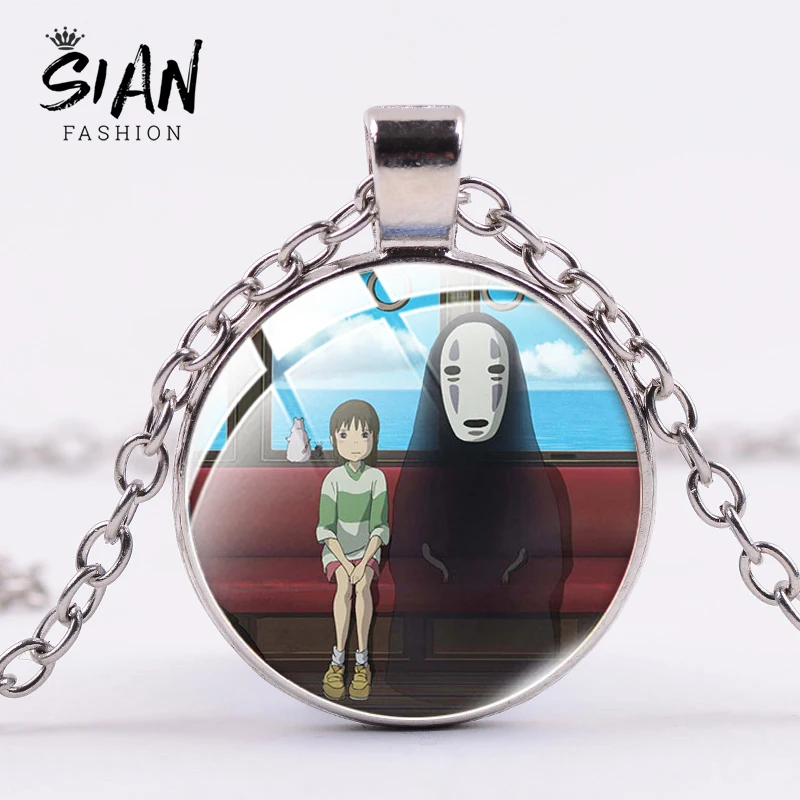 Ожерелье с подвеской без лица изображением Человека аниме искусство фото стекло