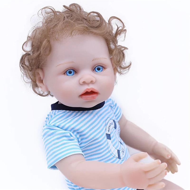Полный силиконовый винил Reborn Реалистичная кукла куклы для младенцев 45 см Bebe