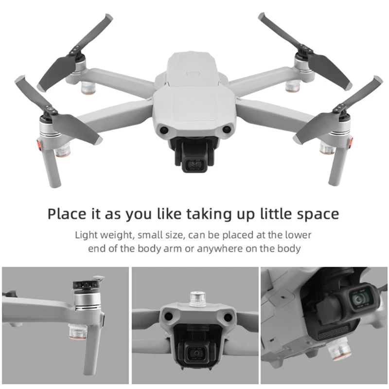 Drone Flash Strobe Lamp Night Flight Light for Mavic Air 2/Mini 2 Spark Zoom Drone Accessories 2pcs Universal