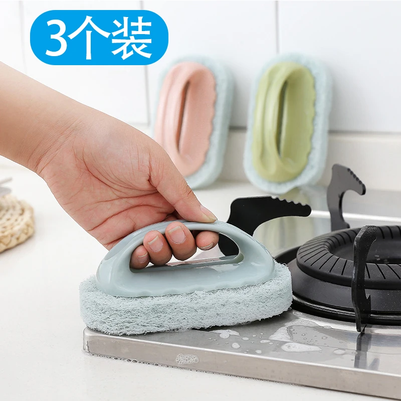 

New Kitchen Strong Decontamination Sponge Cleaning Brushes Bathroom Tiled Brush HMT