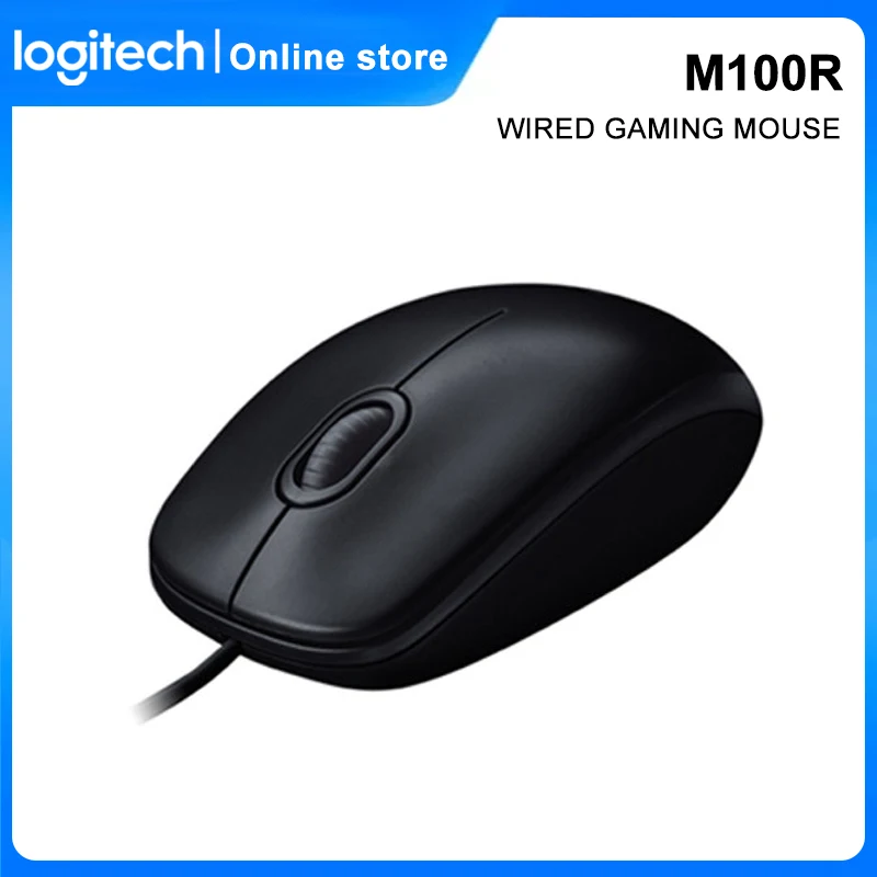 Мышь Logitech M100R Проводная оптическая эргономичная, 1000 точек/дюйм