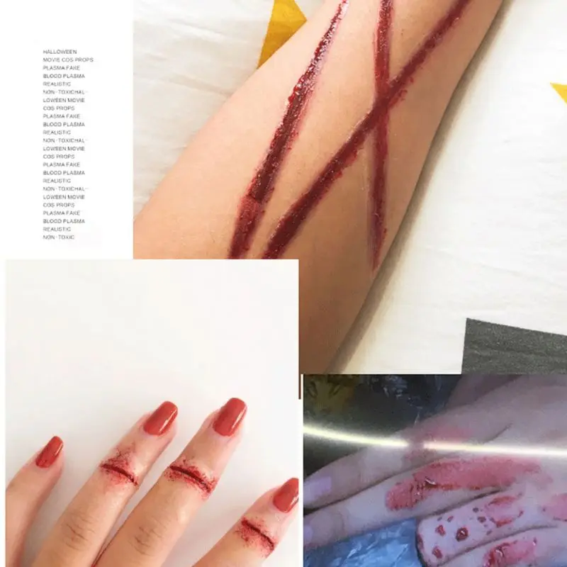 Хэллоуин Поддельные крови Чистка для лица и тела Краски раны шрамы синяки