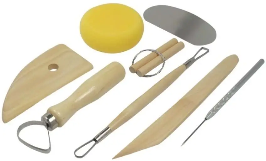 

8 pcs Economy Pottery Tool Starter Set Kit Clay Shaping Set Sugar Pearls Sculpted Clay Tools DIY Clay Sculpting for Beginners