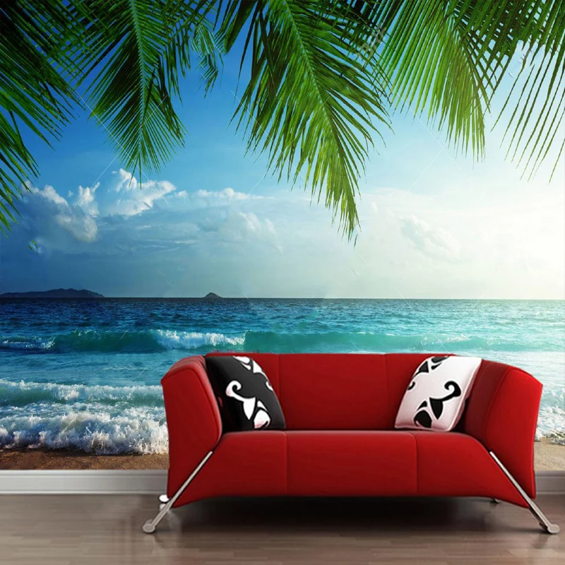 3d обои на заказ фрески С закатом пляже для гостиной спальни фоновые