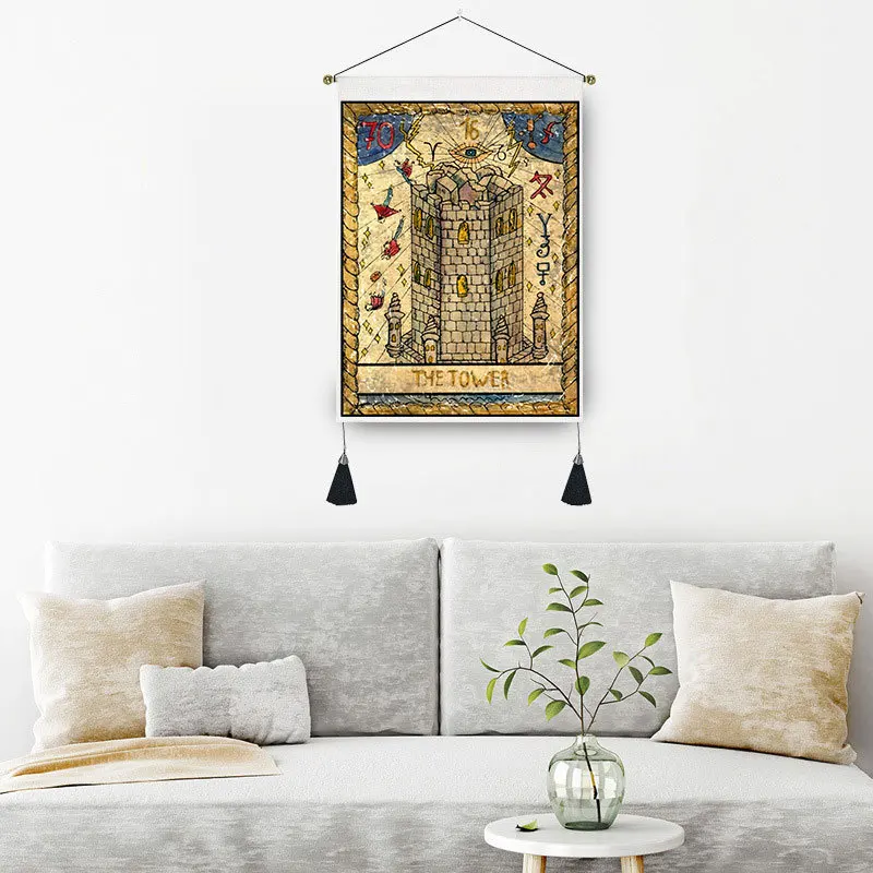 

35x50 см психоделический гобелен, черный гобелен с рисунком Таро, настенный подвесной Декор для спальни, художественный настенный гобелен, хи...
