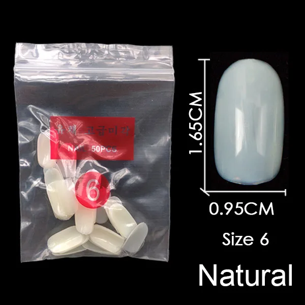 Natural-Size-6 Купите некоторые размеры s коротких круглых накладных гвоздей полный размер ногтей 0 1 2 3 4 5 6 7 8 доступны 3 цвета накладные ногти для ногтей DIY - Цвет: Natural-Size-6